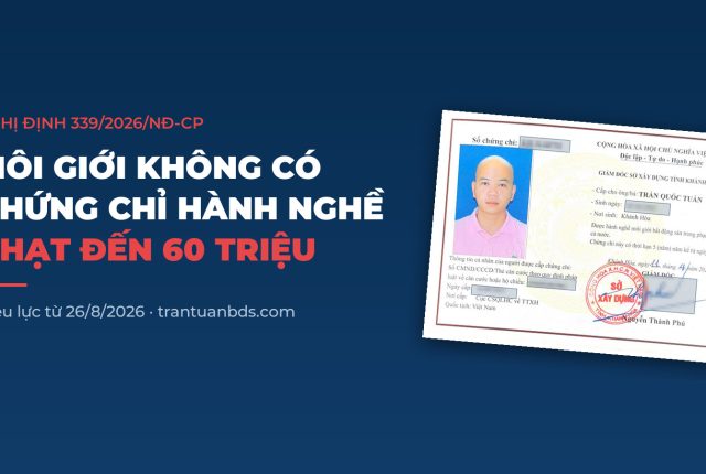 Môi giới bất động sản không có chứng chỉ hành nghề bị phạt đến 60 triệu đồng